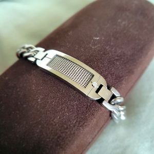 Men's Stainless Steel and Diamond Chain Bracelet